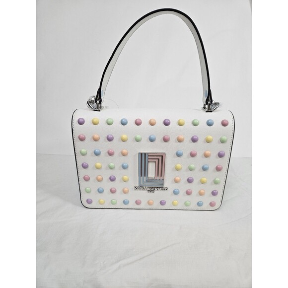 Karl Lagerfeld Paris Simone Flap Crossbody Handbag Pastel IVRY/CANDY Girlhood - Picture 10 of 10